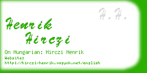 henrik hirczi business card